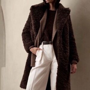 Banana Republic Serres Sherpa Dark Brown Teddy Jacket